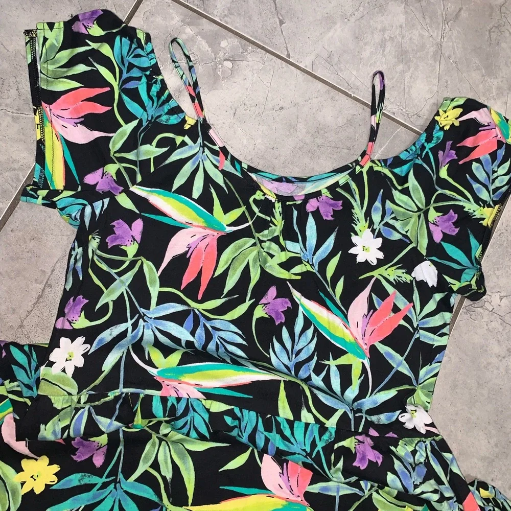Place (children’s place) tropical dress NWOT colorful kids SZ 16 girls